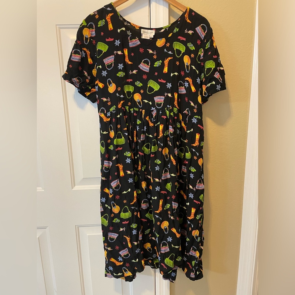 Coldwater Creek Black Dress with Purse & Shoes Design! 👛 PXL